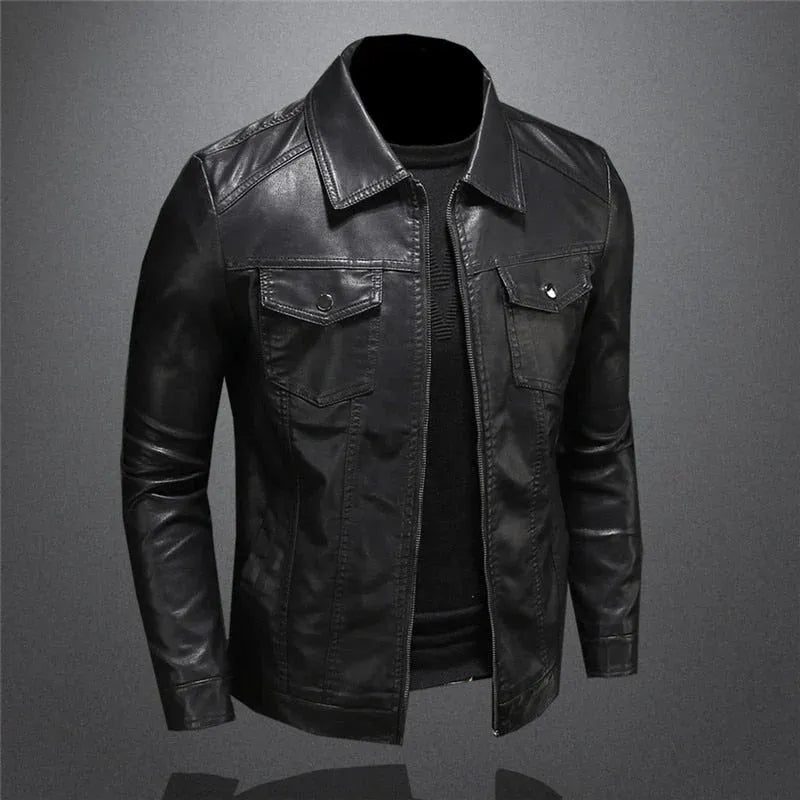 Herren Lederjacke Freizeit Urban Chic