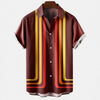 Jakob | Herren Kurzarmhemd Relaxed Fit Sommer Retro-Streifen Freizeit