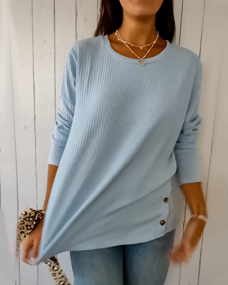 Damen Langarmshirt Regular Fit Lässig Alltag