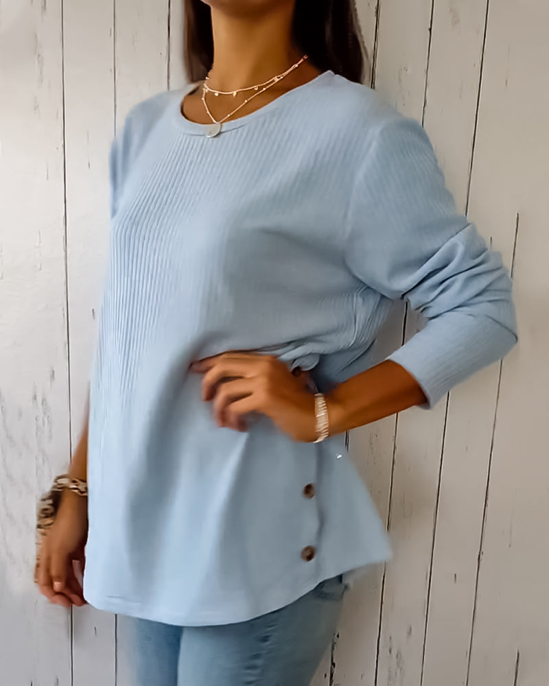 Damen Langarmshirt Regular Fit Lässig Alltag