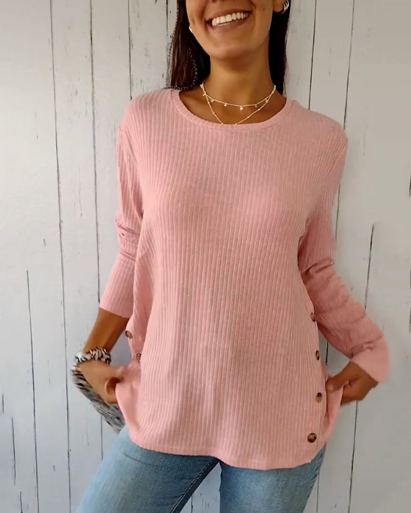 Damen Langarmshirt Regular Fit Lässig Alltag