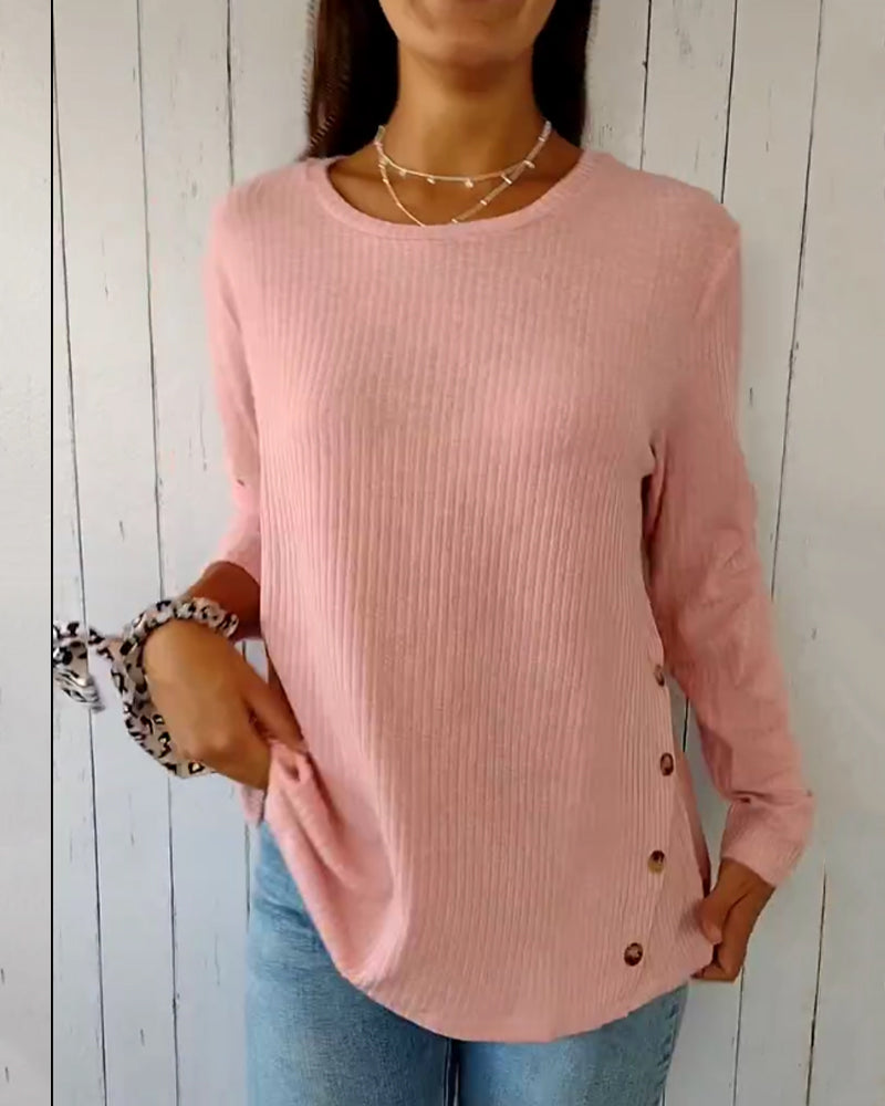 Damen Langarmshirt Regular Fit Lässig Alltag
