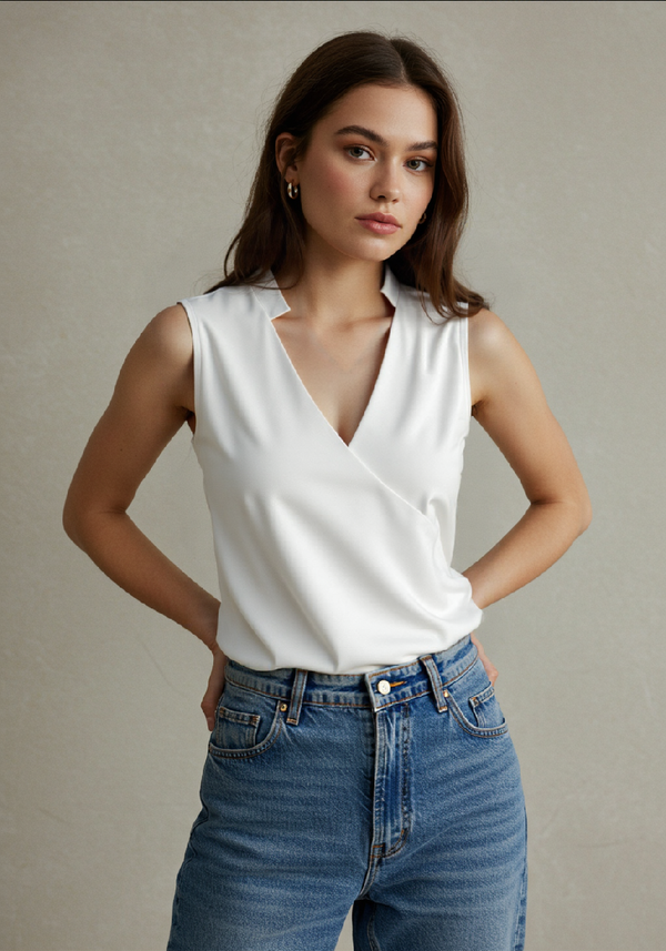 Damen Ärmelloses Top Slim Fit Elegant Sommer Freizeit