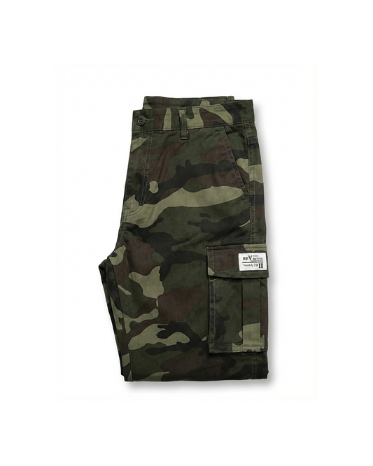 Herren Cargo-Hose Slim Fit Freizeit Camouflage
