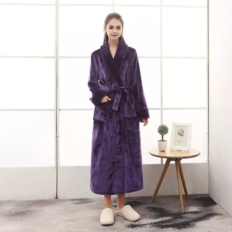 Unisex Bademantel Regular Fit Freizeit mit Gürtel und Schalkragen