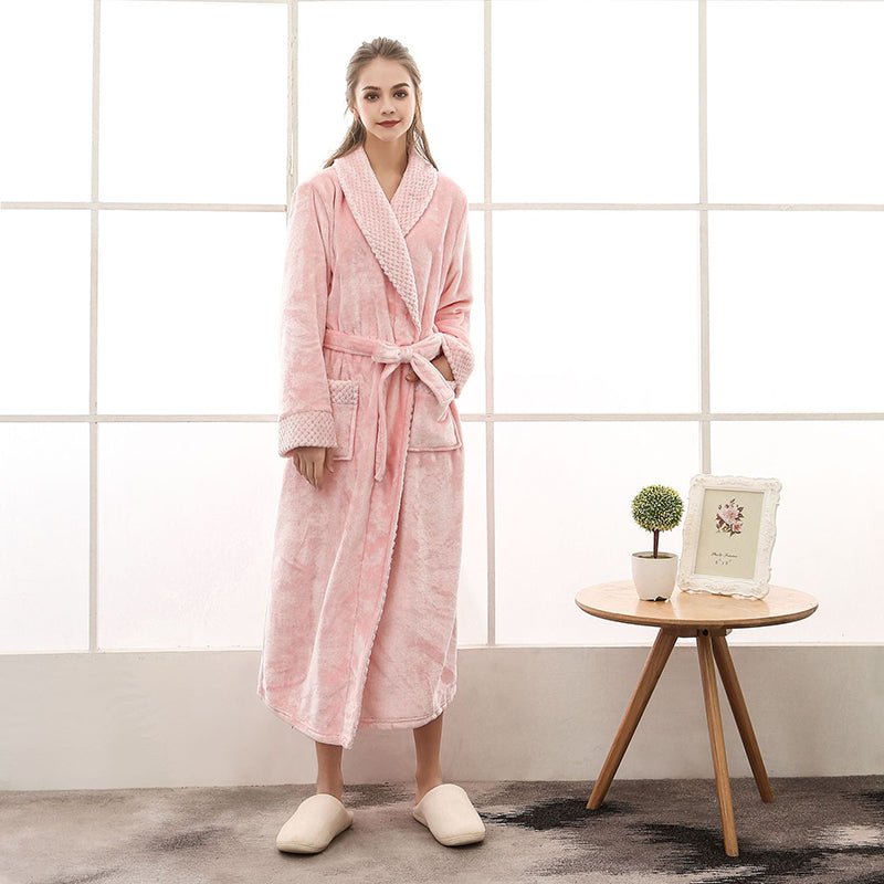 Unisex Bademantel Regular Fit Freizeit mit Gürtel und Schalkragen