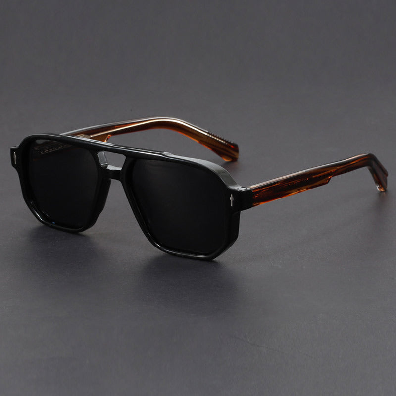 Unisex Sonnenbrille Quadratisch Doppelsteg Freizeit