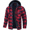 Herren Steppjacke Karomuster Regular Fit Freizeit mit Kapuze