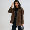 Damen Blazerjacke Regular Fit Business Braun mit Taschen