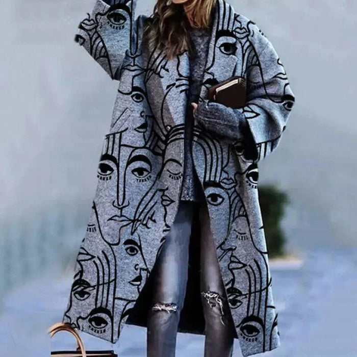 Damen Wintermantel Oversize Lang Casual Eleganz