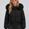 Damen Steppjacke Regular Fit Freizeit mit Kunstfellkragen