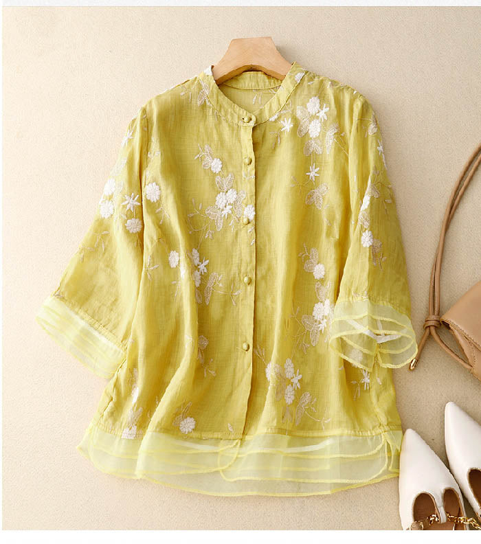 Damen Bluse Regular Fit Casual mit floralem Muster