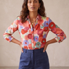 Damen Bluse Relaxed Fit Freizeit Floral Muster