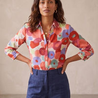 Damen Bluse Relaxed Fit Freizeit Floral Muster