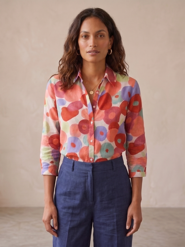 Damen Bluse Relaxed Fit Freizeit Floral Muster