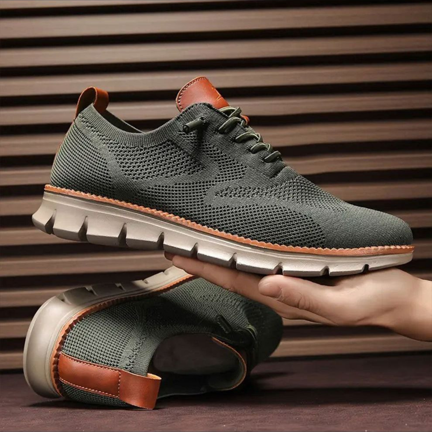 Leichte Strick-Sneaker Herren Regular Fit Freizeit