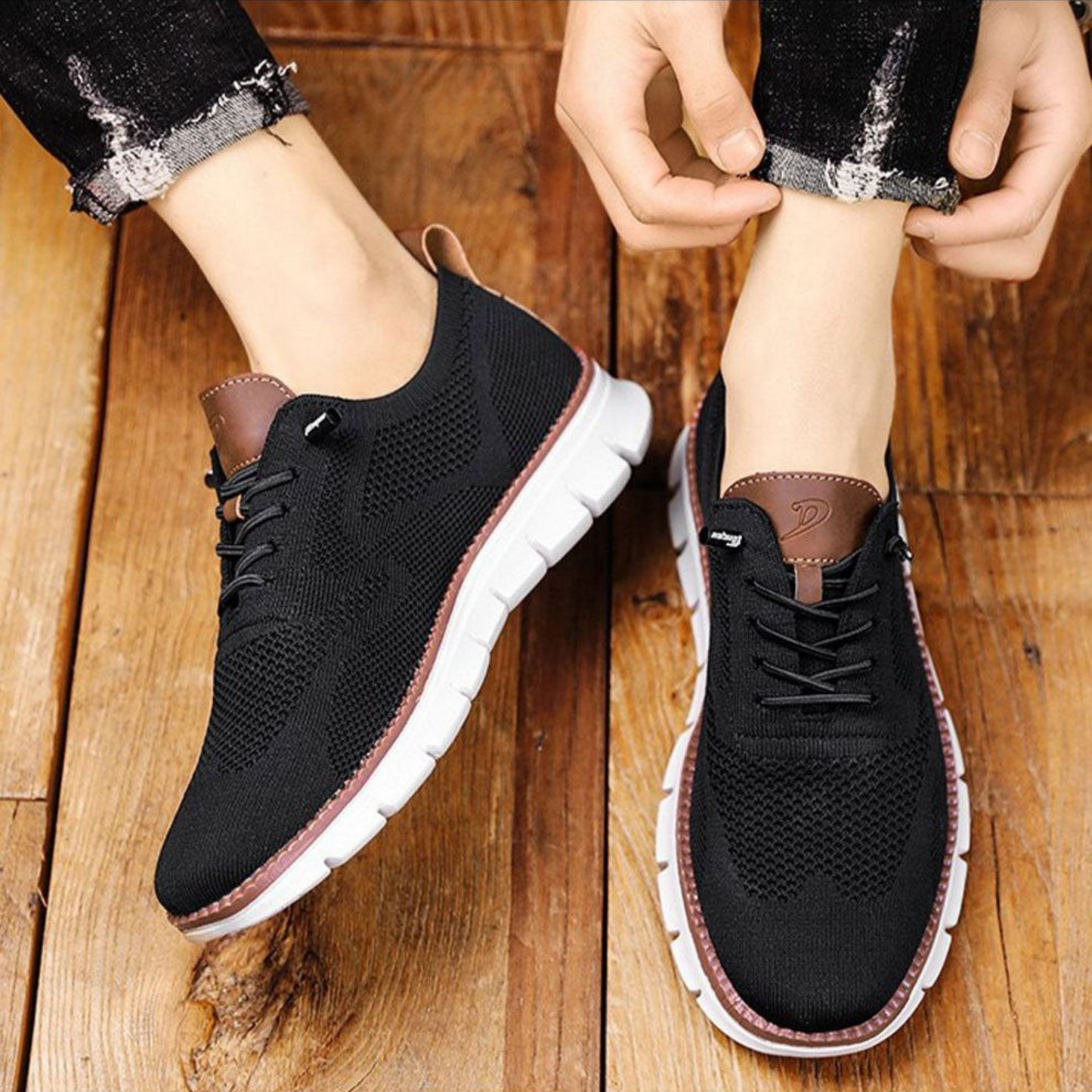 Leichte Strick-Sneaker Herren Regular Fit Freizeit