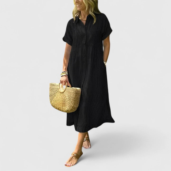 Damen Kleid Regular Fit Freizeit mit Streifenmuster