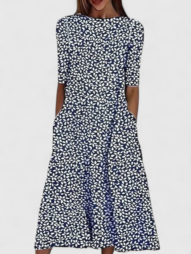 Elegantes Midi-Kleid Damen Regular Fit Sommer Freizeit